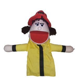 PUPPET PARTNERS Fire Fighter Girl Woman Half Body Hand Puppet Kids Show Toy